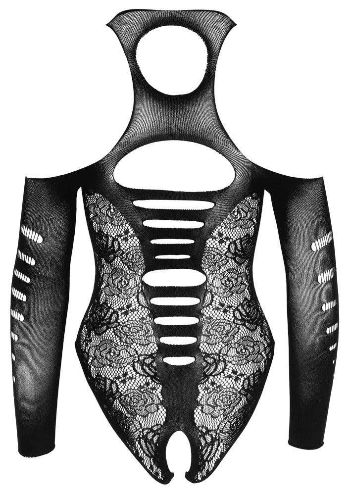 NO:XQSE Ouvert-Body in Schwarz – Rückansicht mit Cut-outs