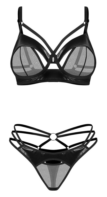 Obsessive Dominna Dessous-Set mit Bügel-BH und Riostring in der Vorderansicht