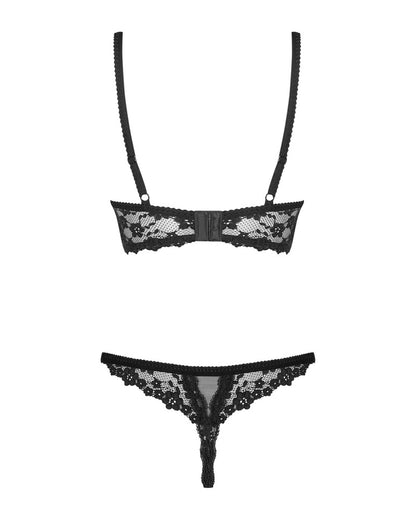 Rückansicht des Obsessive Letica Dessous-Sets mit verstellbaren Trägern und offenem String
