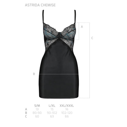 Passion PE Astrida chemise & thong black - Produktansicht 7