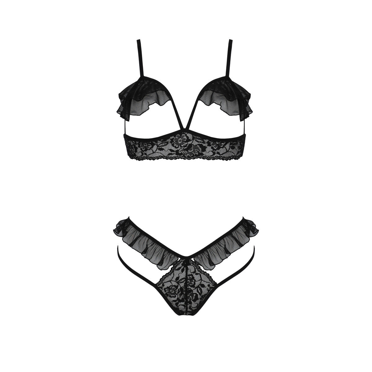 Passion PE Dolly 2pcs set with open bra black - Produktansicht 3