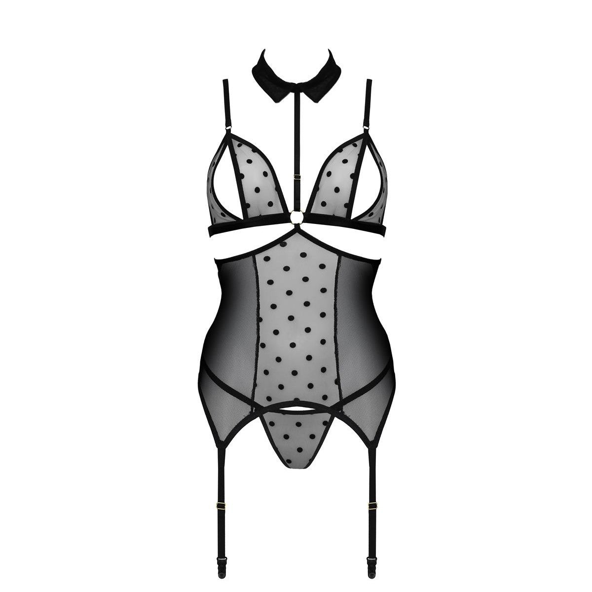 Passion PE Dominica corset & thong black - Produktansicht 4