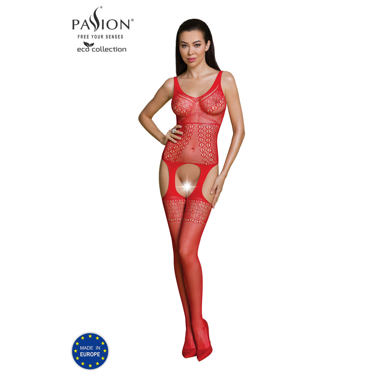 Passion PE ECO Bodystocking BS010 red - Produktansicht 3
