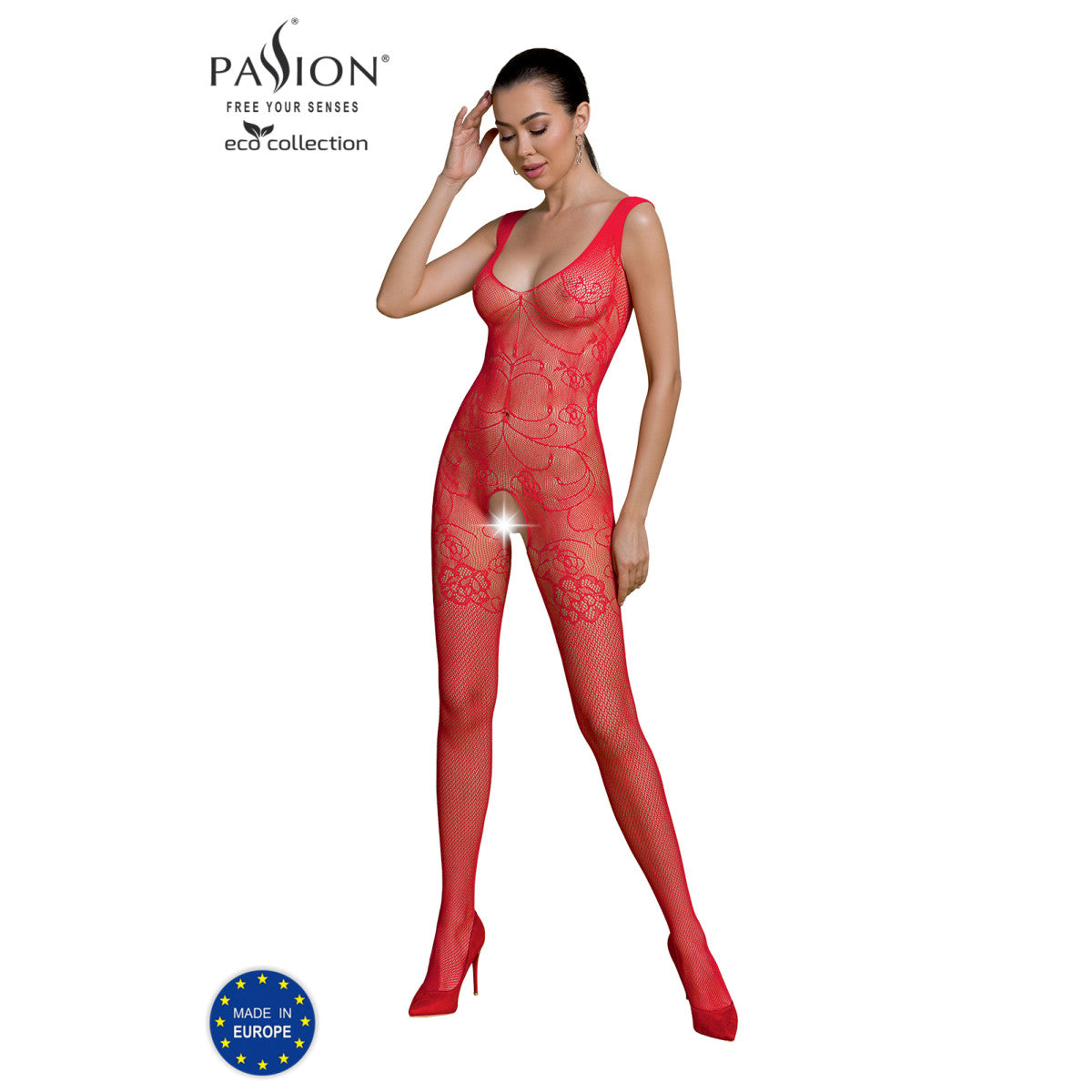 Passion PE ECO Bodystocking BS012 red - Produktansicht 3