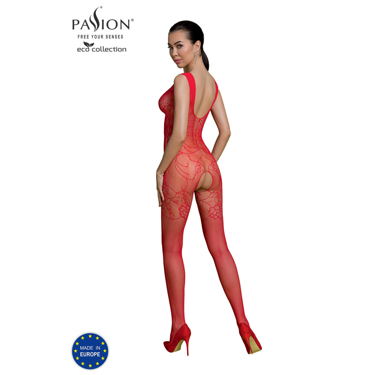 Passion PE ECO Bodystocking BS012 red - Produktansicht 4