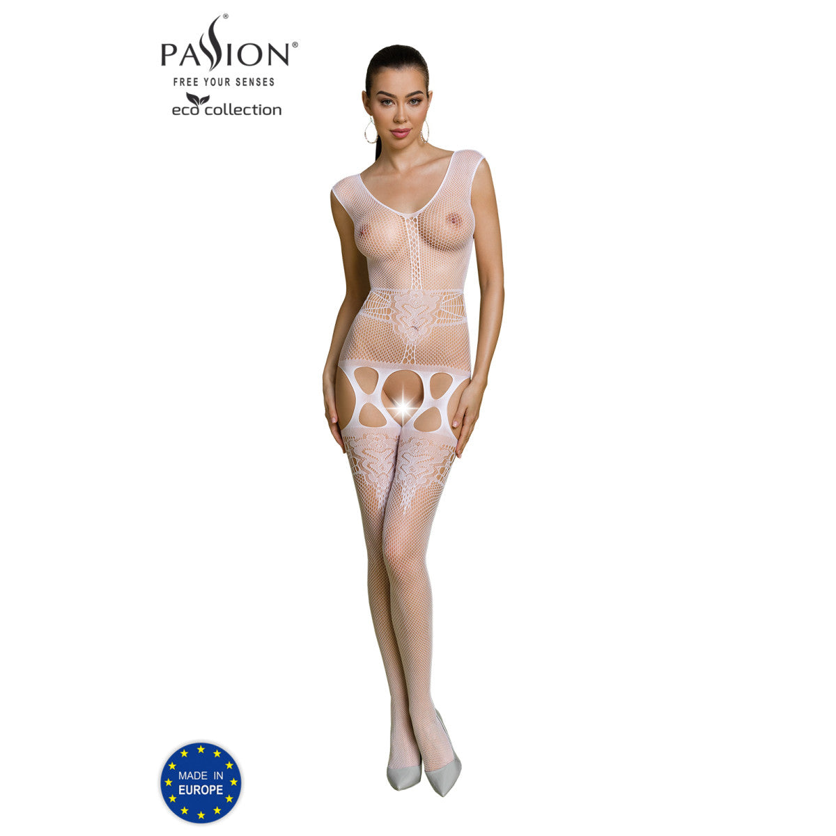 Passion PE ECO Bodystocking BS014 white - Produktansicht 3
