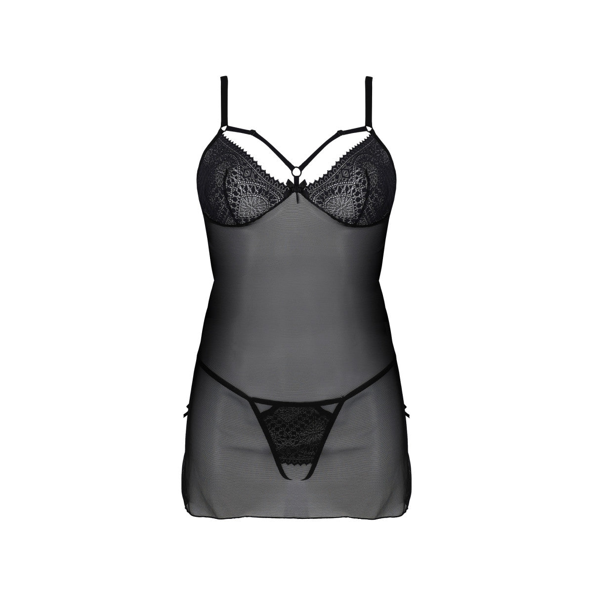 Passion PE ECO Drosera chemise & thong black - Produktansicht 3