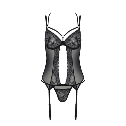Passion PE ECO Drosera corset & thong black - Produktansicht 3