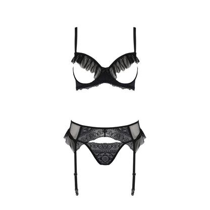 Passion PE ECO Kerria 3pcs set with open bra black - Produktansicht 3