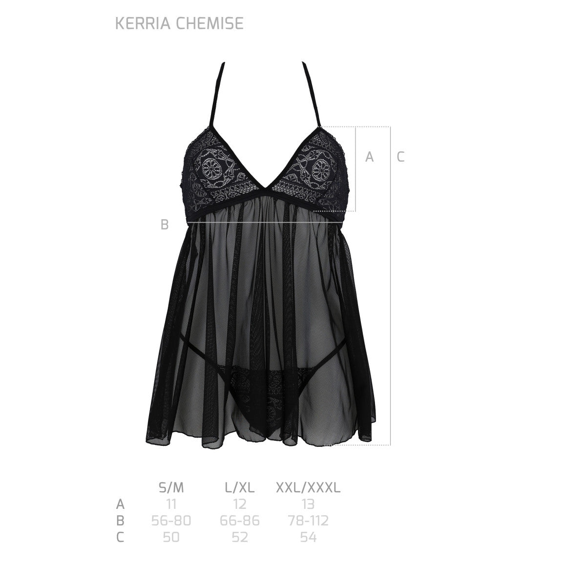Passion PE ECO Kerria chemise & thong black - Produktansicht 8