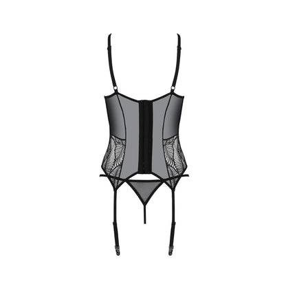 Passion PE ECO Leafa corset & thong black - Produktansicht 4