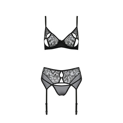 Passion PE ECO Primula 3pcs set with open bra black - Produktansicht 5