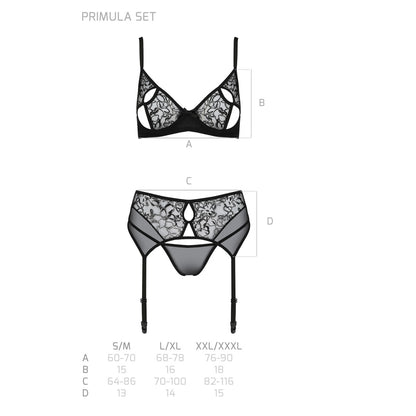 Passion PE ECO Primula 3pcs set with open bra black - Produktansicht 7
