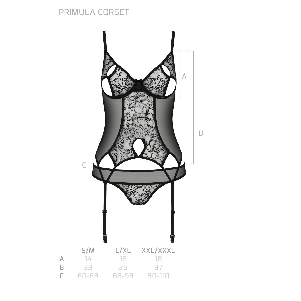 Passion PE ECO Primula corset black - Produktansicht 7