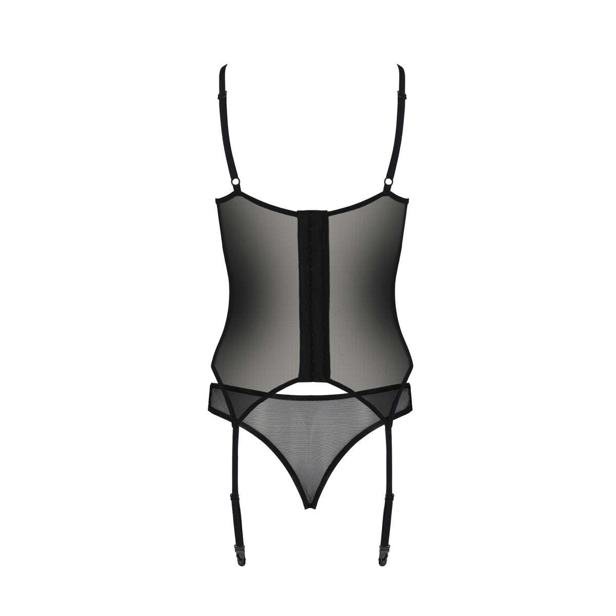 Passion PE ECO Selaginella corset & thong black - Produktansicht 4