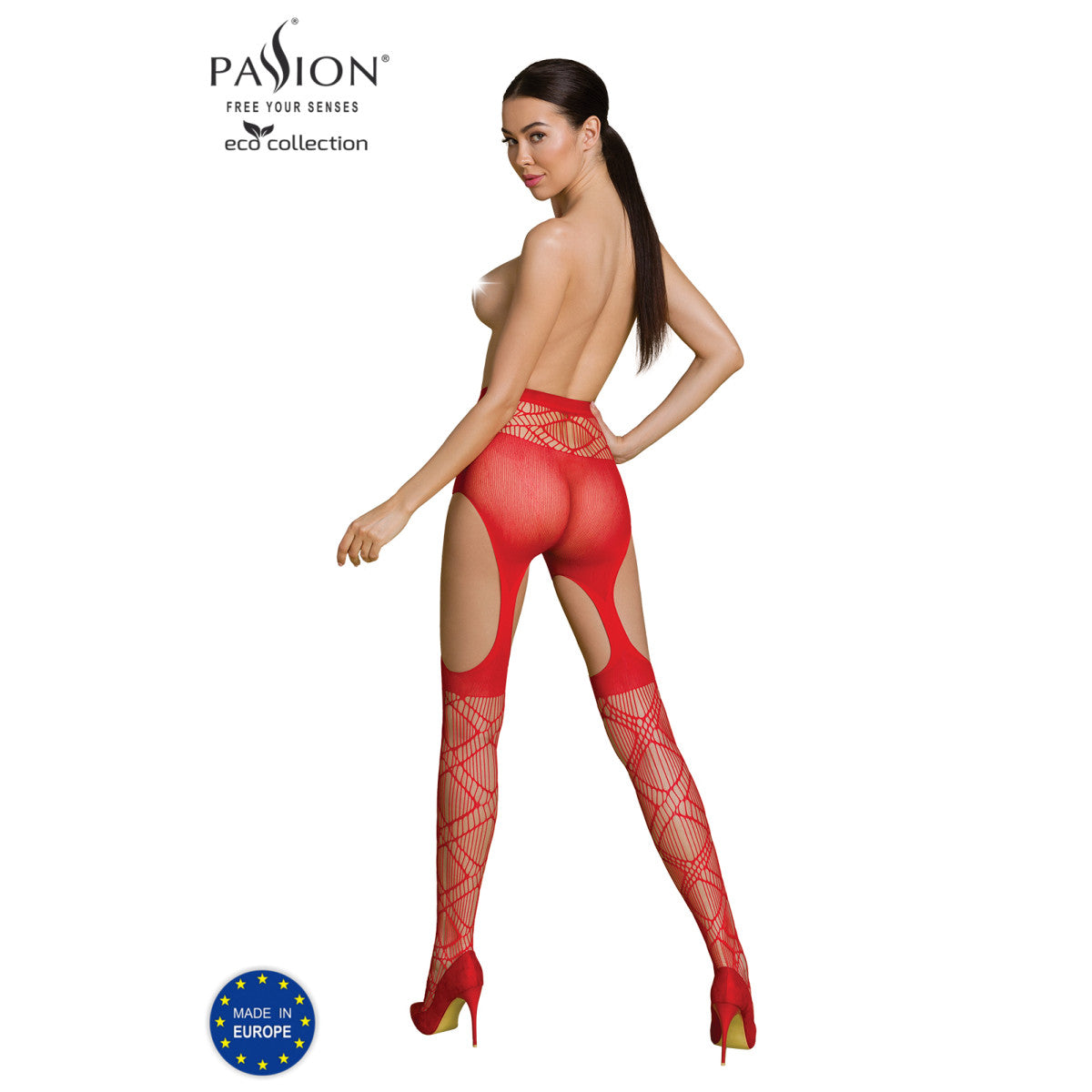 Passion PE ECO Straps-Strumpfhose S005 red - Produktansicht 4