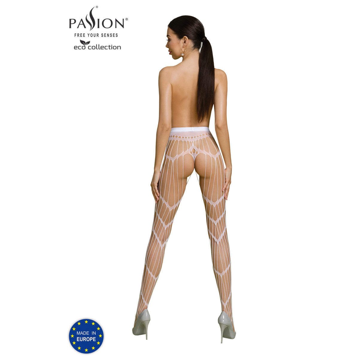 Passion PE ECO Strumpfhose ouvert S006 white - Produktansicht 4