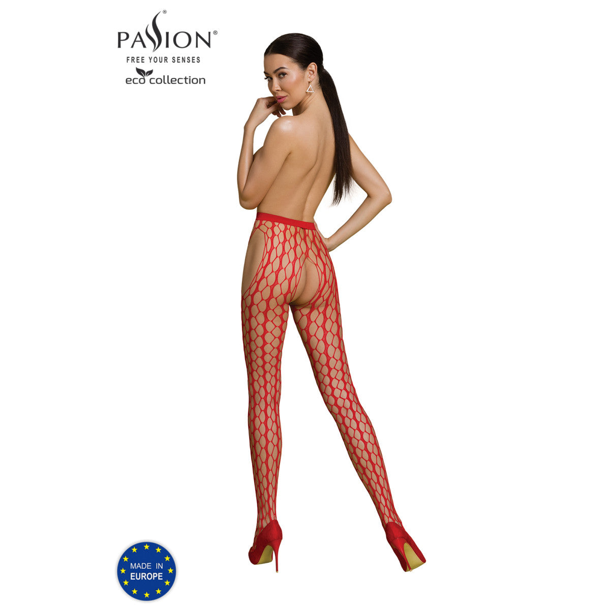 Passion PE ECO Strumpfhose ouvert S007 red - Produktansicht 4