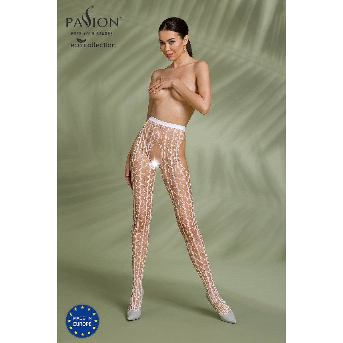 Passion PE ECO Strumpfhose ouvert S007 white - Produktansicht 1
