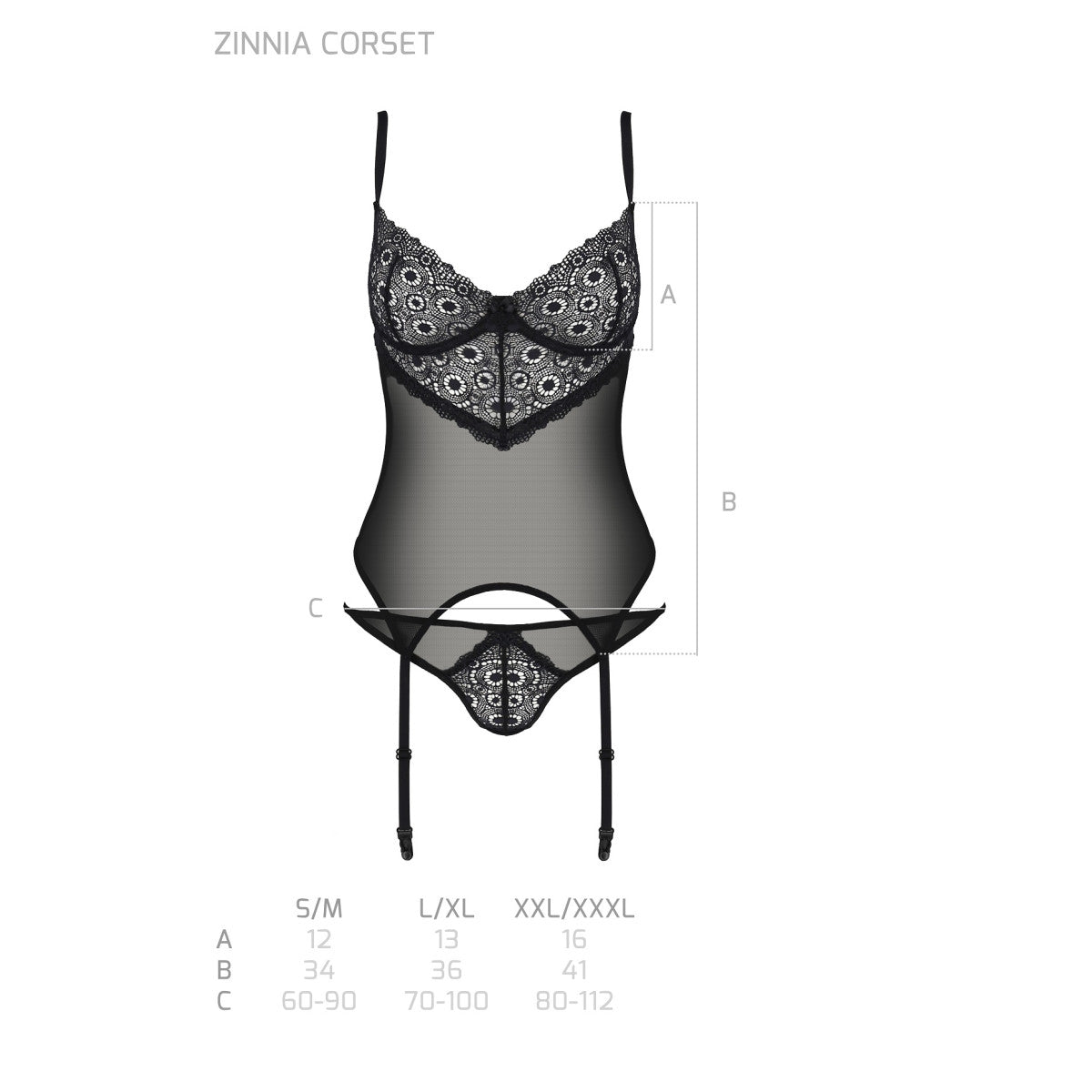 Passion PE ECO Zinnia corset black - Produktansicht 7