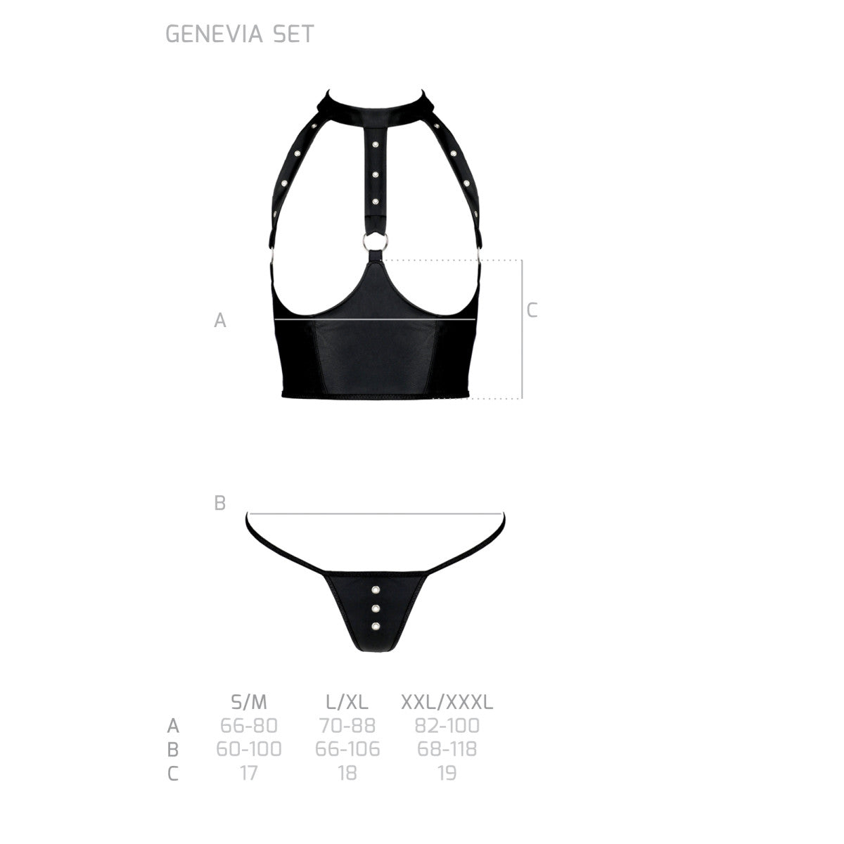 Passion PE Genevia 2pcs set with open bra black - Produktansicht 7