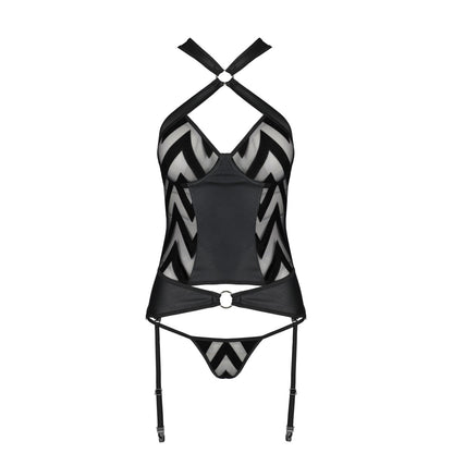 Passion PE Hima corset & thong black - Produktansicht 6