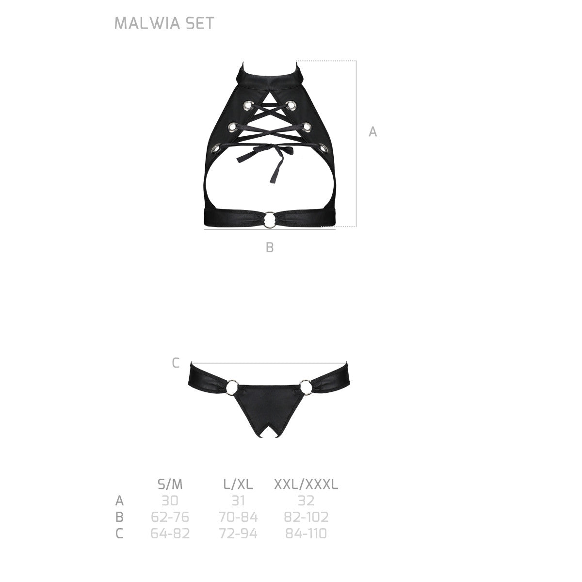 Passion PE Malwia 2pcs set with open bra black - Produktansicht 7