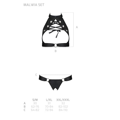 Passion PE Malwia 2pcs set with open bra black - Produktansicht 7