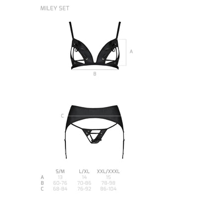 Passion PE Miley 3pcs set with open bra black - Produktansicht 7