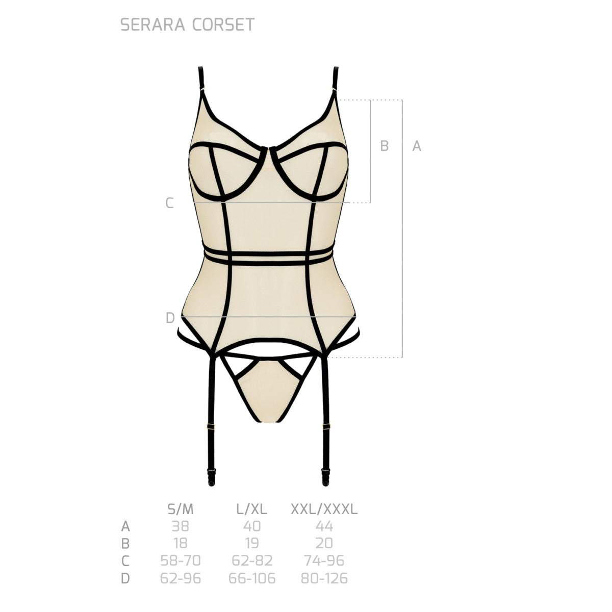 Passion PE Serara corset & thong beige - Produktansicht 5