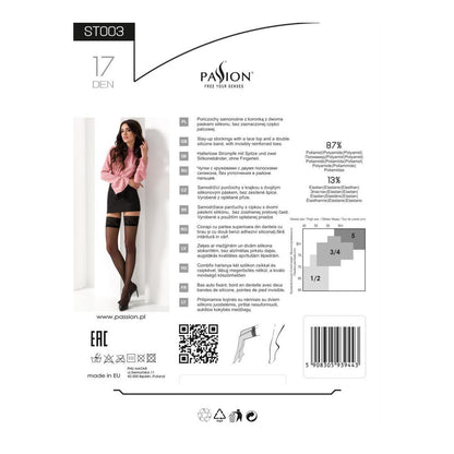 Passion PE ST003 halterlose Strümpfe schwarz 17 DEN - Produktansicht 4