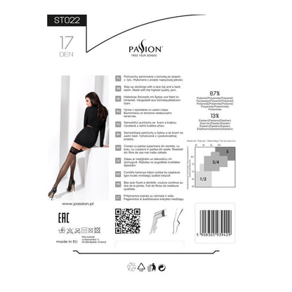 Passion PE ST022 halterlose Strümpfe schwarz 17 DEN - Produktansicht 4