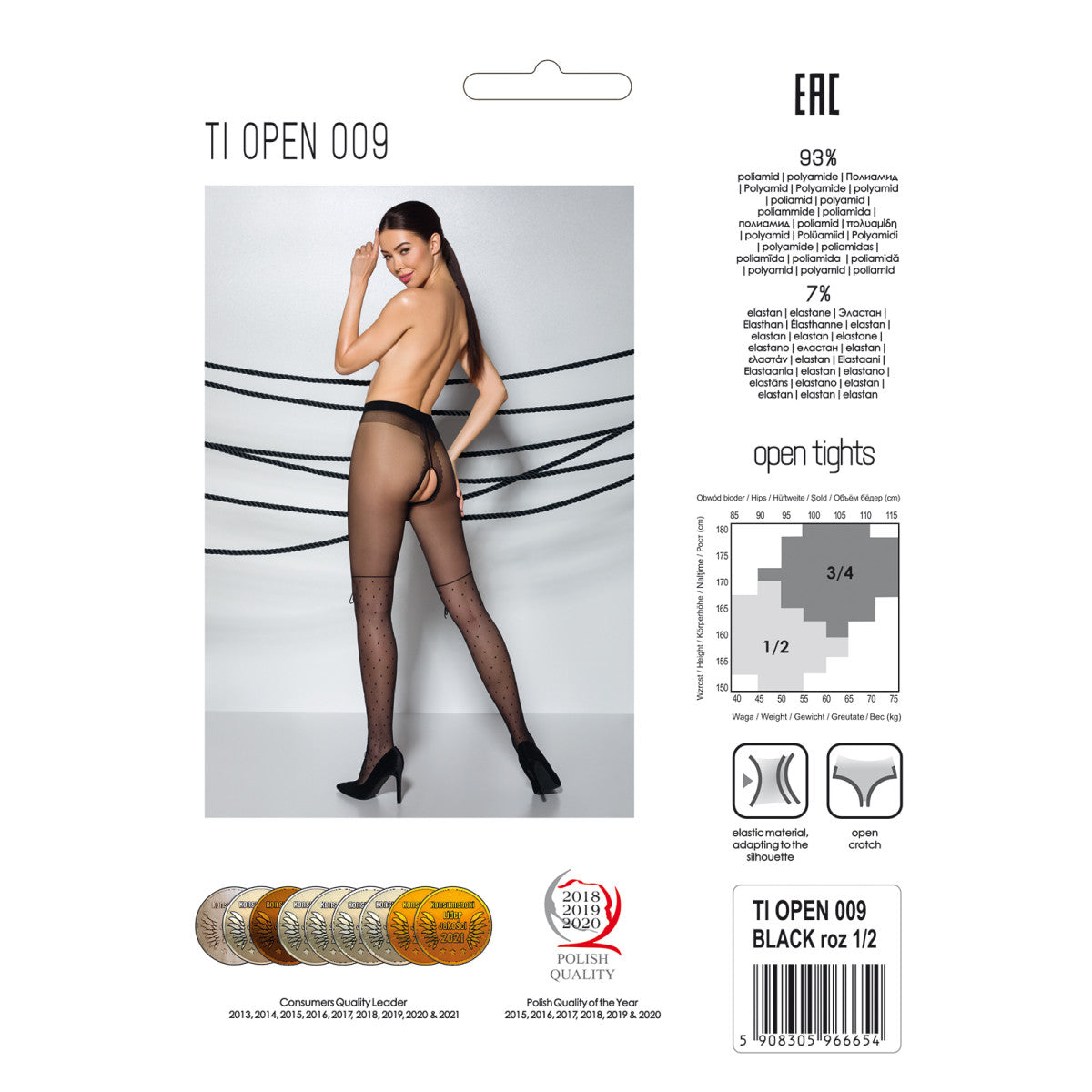 Passion PE TI Open 009 Strumpfhose open (ouvert tights) black - Produktansicht 6