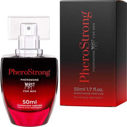 PheroStrong Beast Pheromone Parfum für Männer 50ml Flakon mit rotem Farbverlauf