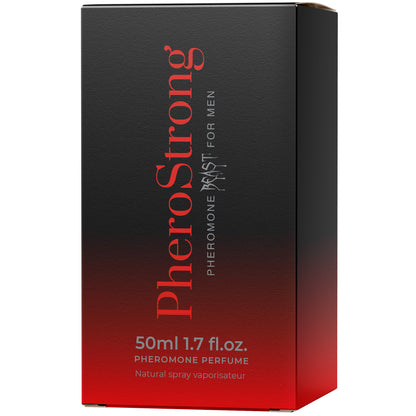 PheroStrong Beast Pheromone Parfum für Männer 50ml Verpackung in Schwarz Rot