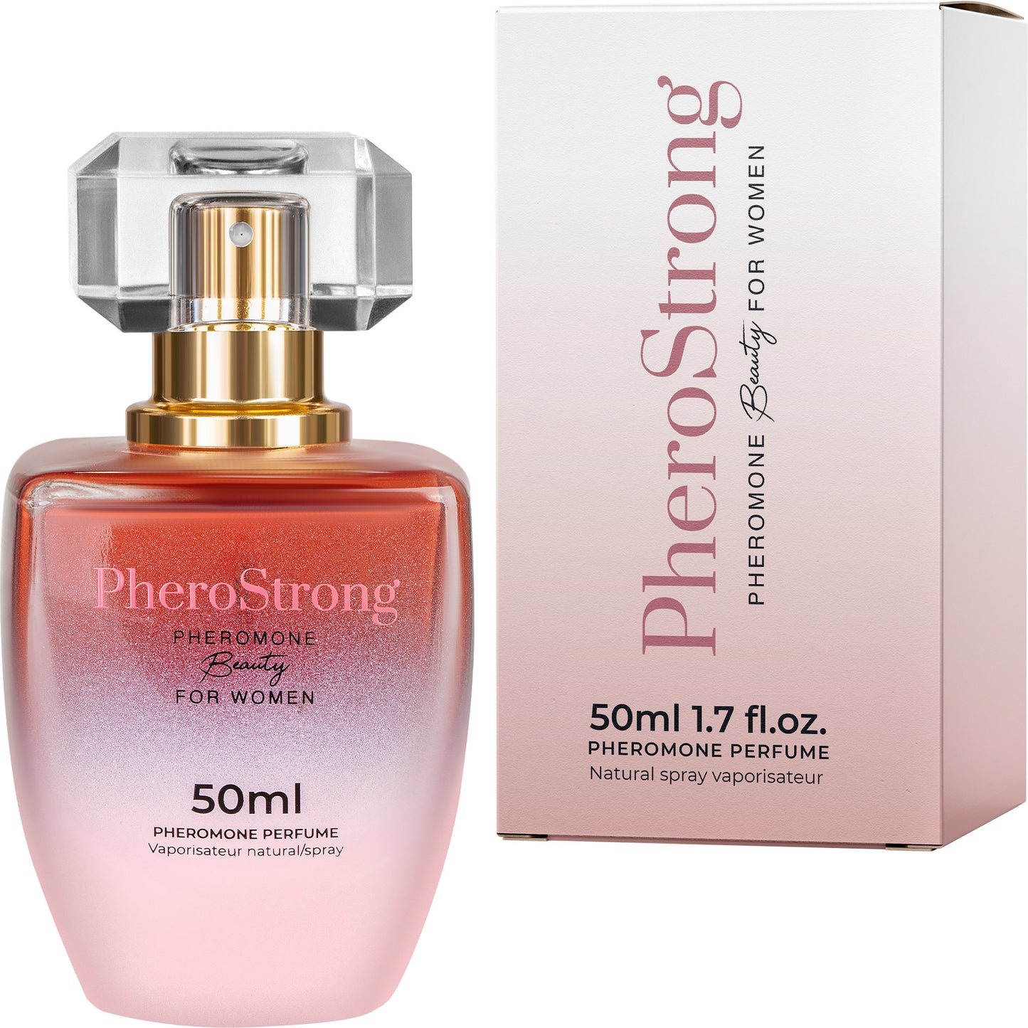 PheroStrong Beauty Pheromone Parfum für Frauen 50ml mit Flakon und Verpackung in elegantem Design