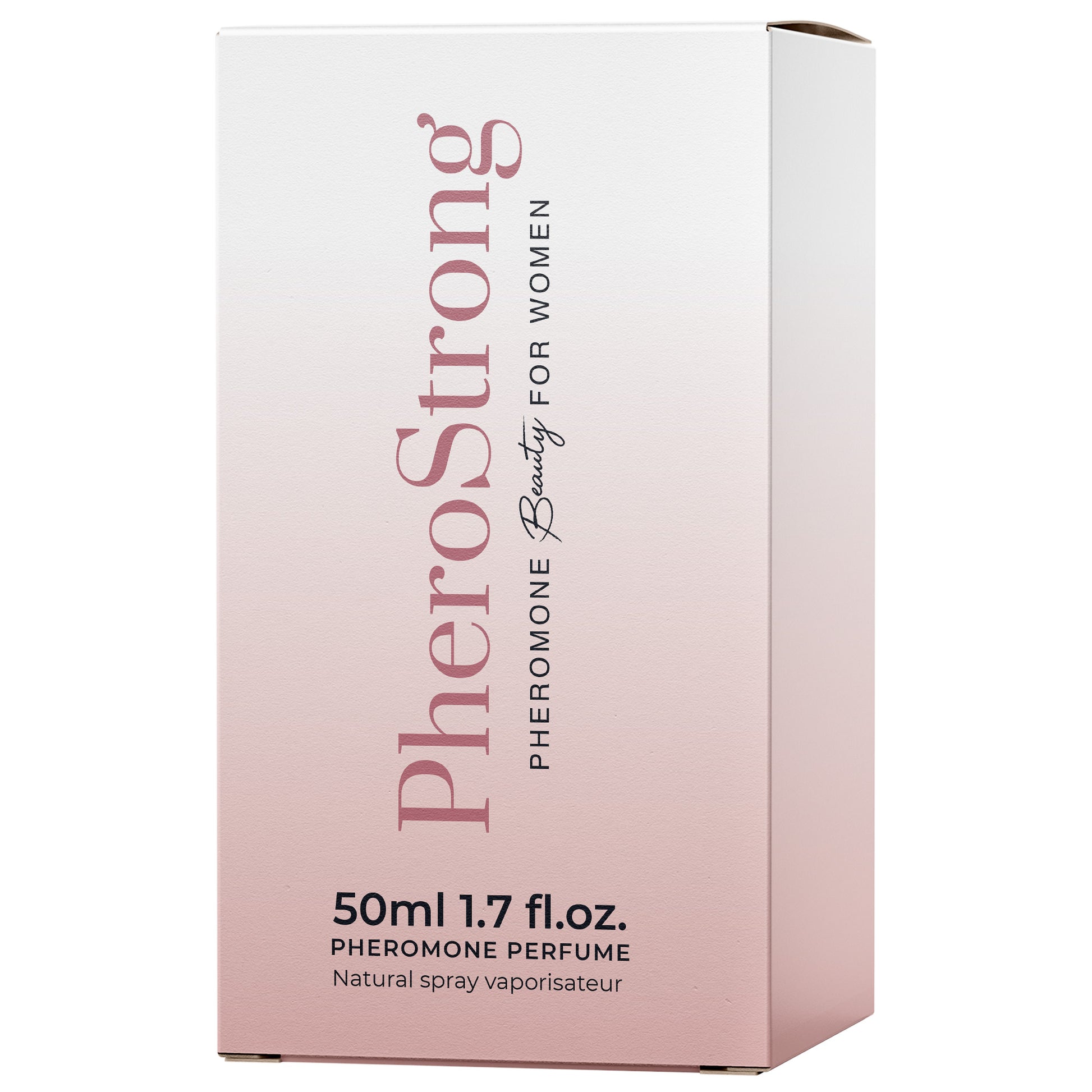 Verpackung des PheroStrong Beauty Pheromone Parfum für Frauen 50ml in elegantem Design