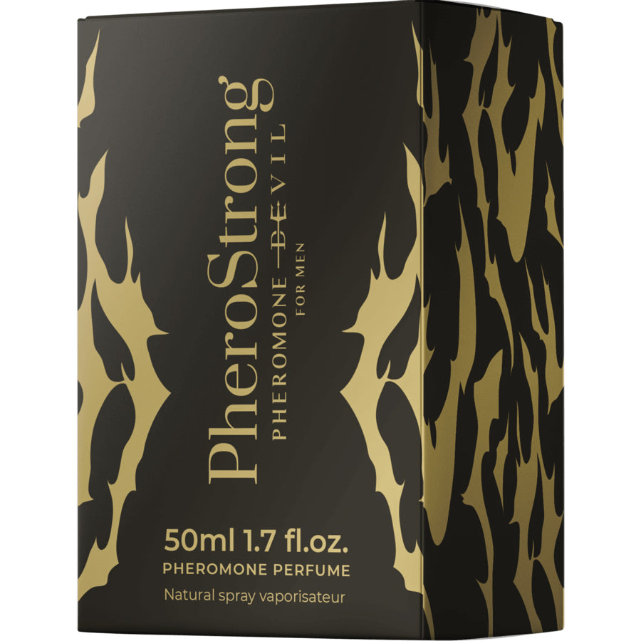 Verpackung des PheroStrong Devil Pheromone Parfum für Männer 50ml in elegantem Design