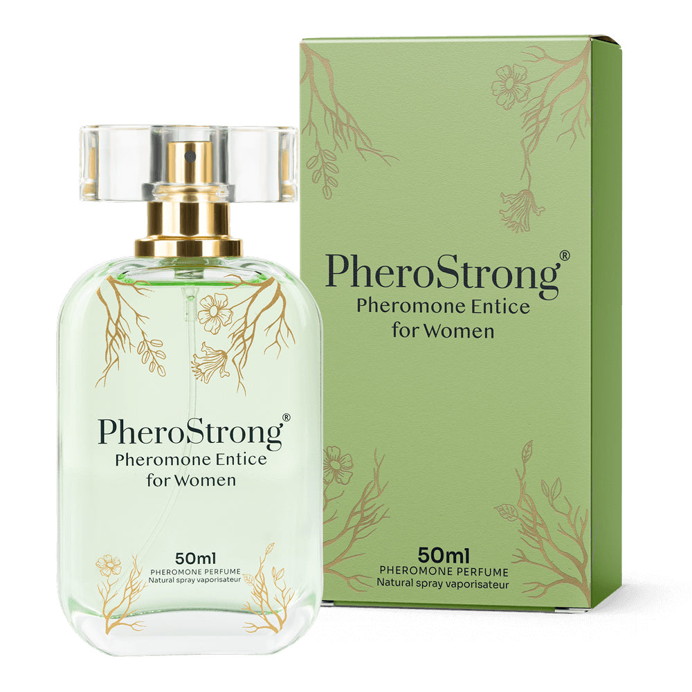 PheroStrong Entice Pheromone Parfum für Frauen 50ml mit Flakon und Verpackung in elegantem Design