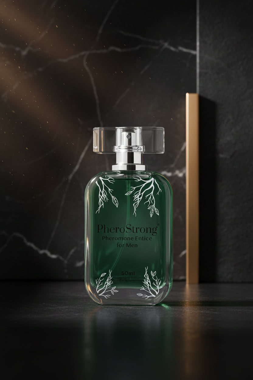 Flasche von Entice for Men, einem maskulinen Pheromon Parfum.
