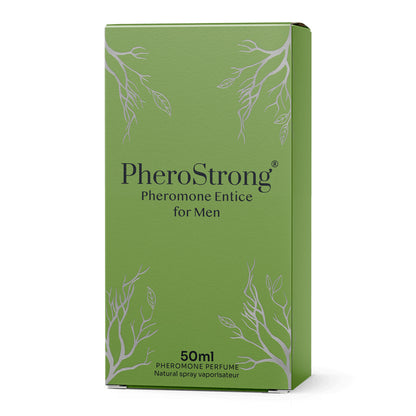 PheroStrong Entice Pheromone Parfum für Männer 50 ml Verpackung in grünem Design