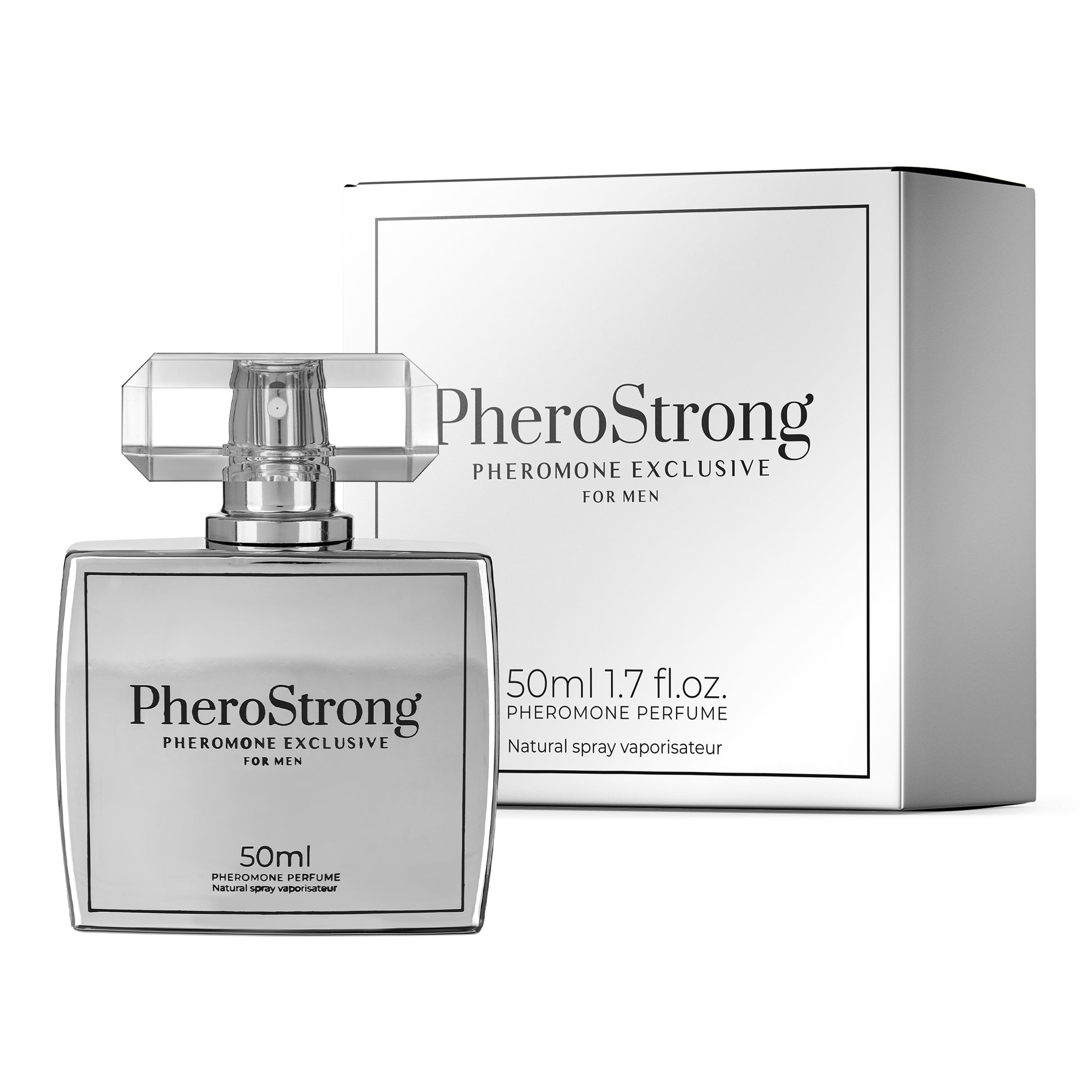 PheroStrong Exclusive Pheromon Parfum für Männer 50ml Flakon mit Verpackung in elegantem Design