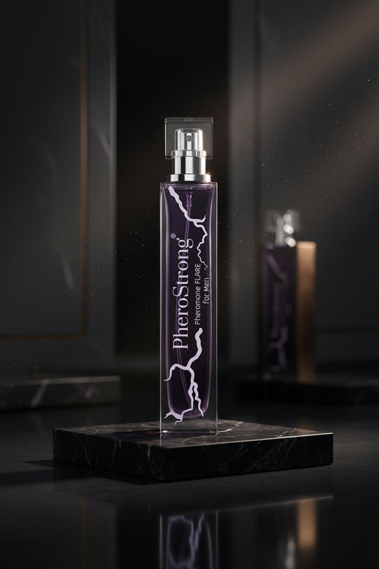 PheroStrong Flare for Men Parfum 50ml Flakon Vorderansicht puristisches Design