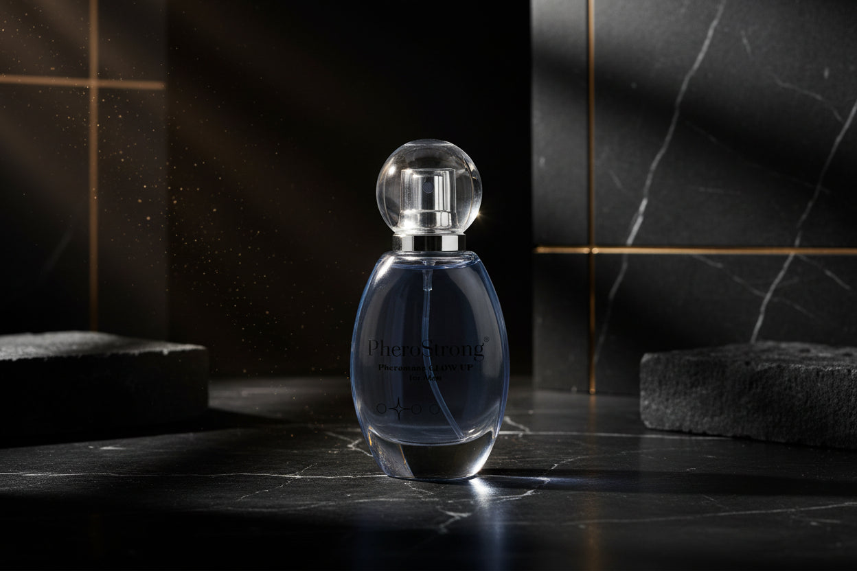 PheroStrong Glow up for Men 50ml Parfum mit Verpackung im eleganten Design