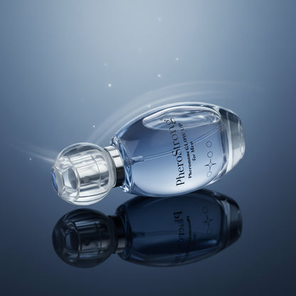 PheroStrong Glow up for Men Parfum Flakon liegend elegante Darstellung