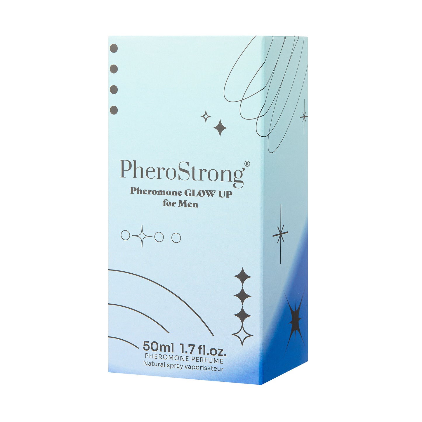 PheroStrong Glow up for Men Verpackung Detailansicht modernes Duftdesign