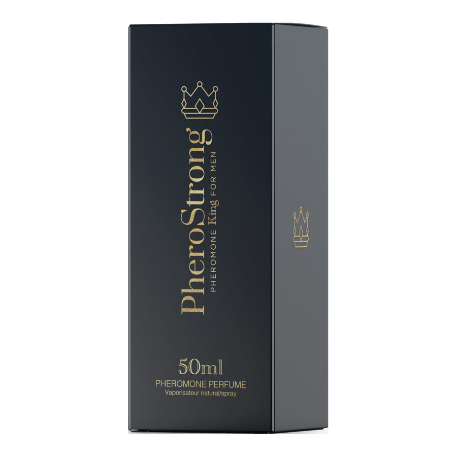 PheroStrong King for Men Pheromon Parfum 50ml Verpackung minimalistisch dunkles Luxusdesign