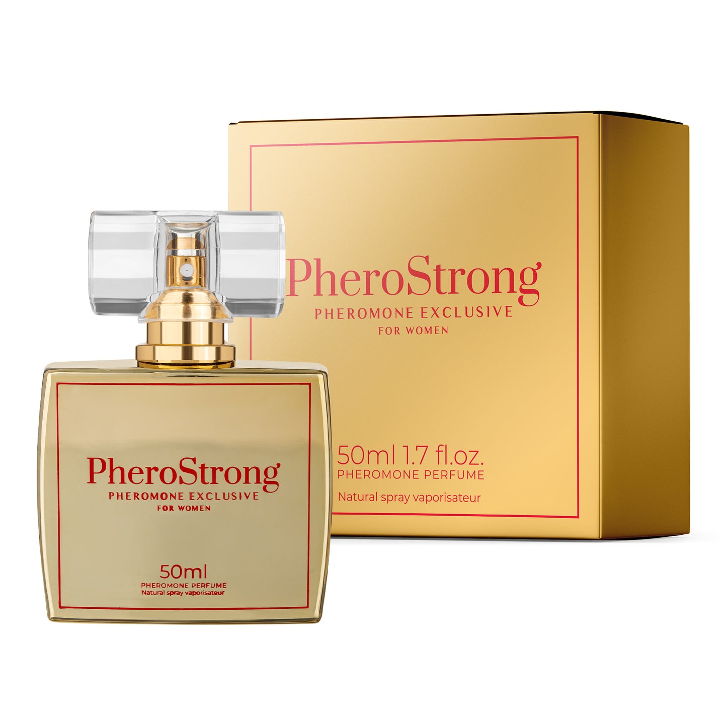 PheroStrong Pheromone Parfum Exclusive for Women 50ml Flakon mit Verpackung in Gold