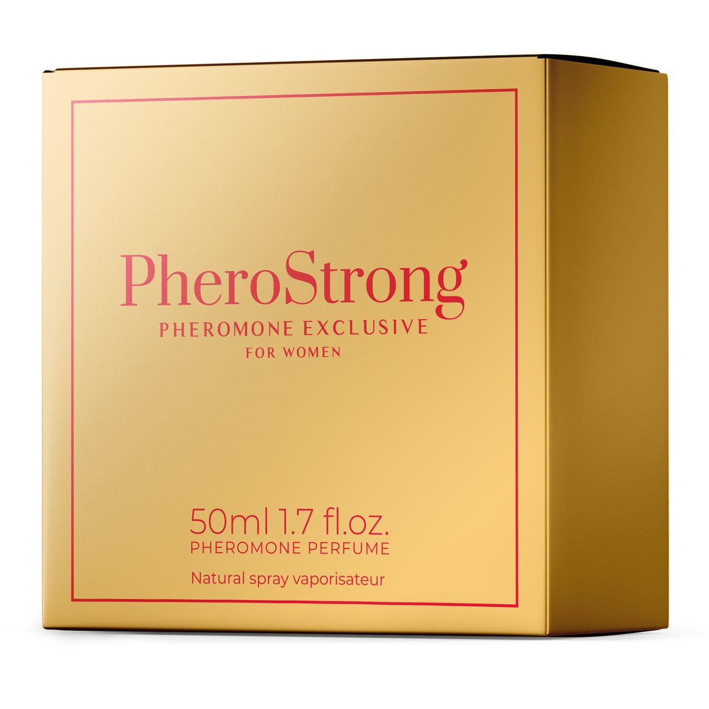 PheroStrong Pheromone Parfum Exclusive for Women 50ml Verpackung in goldener Optik