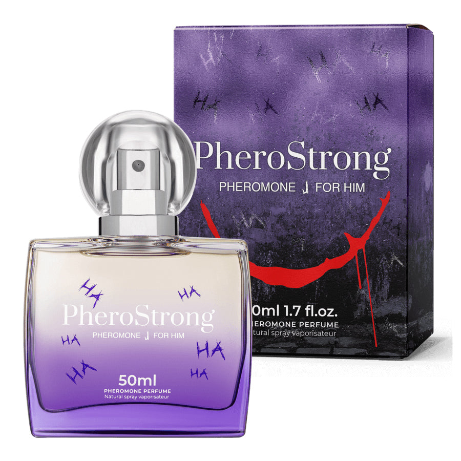 PheroStrong Pheromone Parfum J for Him 50ml Variante 1 mit dunklem Packaging und maskulinem Duftcharakter